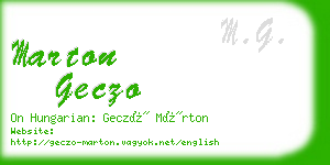 marton geczo business card